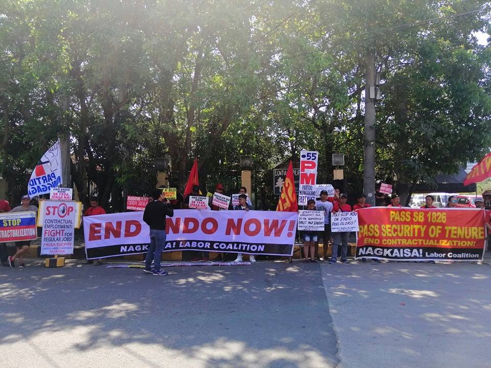 Pagkilos ng PM partylist at Nagkaisa labor coalition sa Senado para ipasa ang Security of Tenure bill noong February 08.