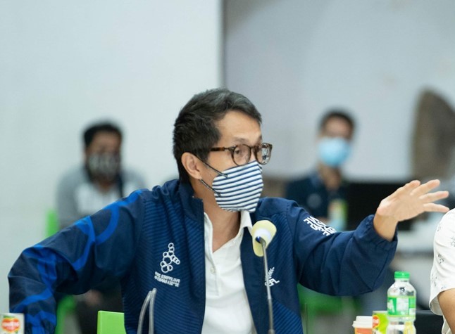 Ang pagpupulong na naganap sa Puerto Princesa na pinangunahan ng National Task Force CODE Team kung saan si National IATF Deputy Chief Implementer Sec. Vivencio B. Dizon ang presiding officer. (Larawan mula sa PIO-Palawan)