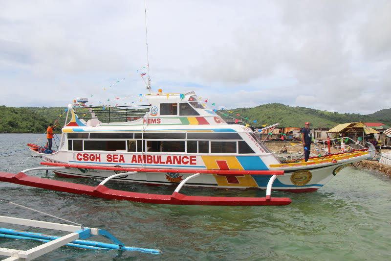 The first sea ambulance of the Department of Health - Culion Sanitarium and General Hospital donated and funded by the Sasakawa Memorial Medical Health Foundation and the Association of Professional Motor Boat Racers of Japan that will provide health emergency transport service to the municipalities of Culion, Coron, Busuanga, Linapacan, El Nido, Cuyo, Dumaran, Agutaya and Taytay. (DOH)
