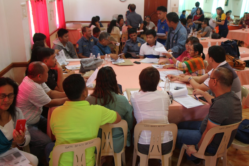 MIMAROPA DOH, PNP, DSWD, DEPED, health workers and local government officials interviews a drug surrenderee during the "Training on Screening, Assessment and Evaluation of Drug Surrenderees" Held in Romblon on November 9, 2016.