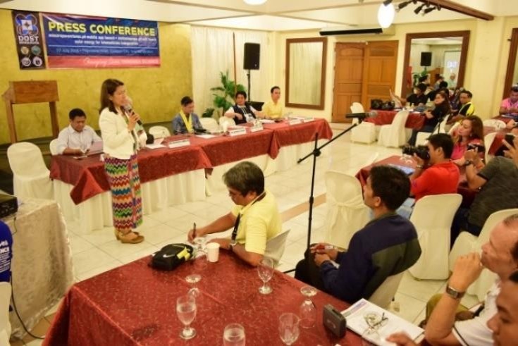 Dr. Abilay as she briefs the press on DOST- MIMAROPA’s new and existing programs and services